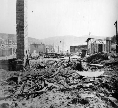 Salt Lake Tribune Archive

Park Ave. in Park City smolders after a fire in June 1898 ravaged the mining town.