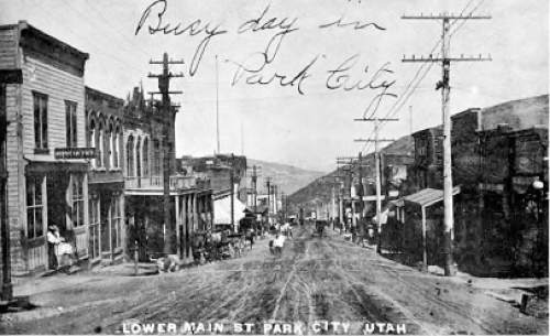 Salt Lake Tribune Archive

Lower Main Street in Park City showing shoppers out and about. Prior to the 1898 fire.