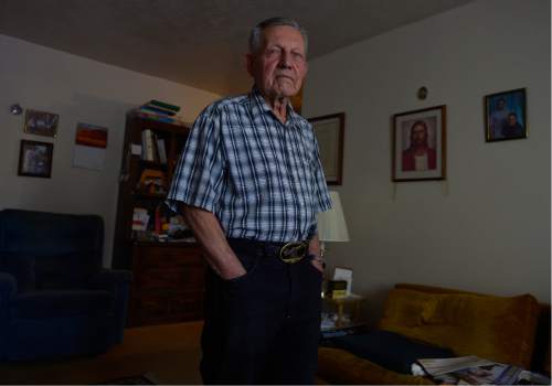 Leah Hogsten  |  The Salt Lake Tribune
Heinz Poike, Heike Poike's father, said the deaths of his daughter and great-granddaughter were shocking, September 17, 2015. "I don't know what happened," Poike said. "I'd like to know what happened." A Salt Lake City man has been arrested on suspicion of aggravated murder in the shooting deaths of three people -- a grandmother, Heike Poike, 50, and her 2-month-old granddaughter, Lyrik Poike and Dakota Smith, 28, --whose bodies were found Friday in their home.