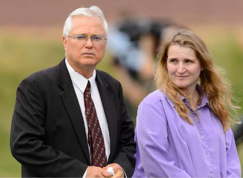Trent Nelson  |  The Salt Lake Tribune
Polygamist John Daniel Kingston, left, in attendance at a memorial for the 13 (and 1 still missing) victims of a September 14th flash flood. The memorial was held in Maxwell Park in Hildale, Saturday September 26, 2015.