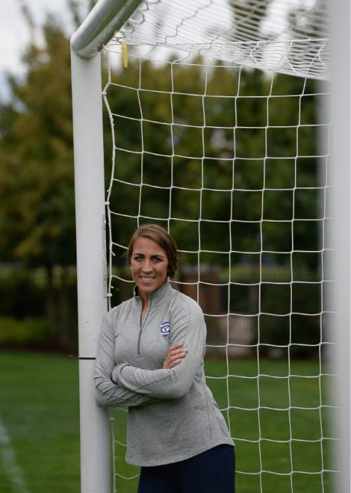 Francisco Kjolseth | The Salt Lake Tribune
BYU goalie Rachel Boaz has been has been a big benefit to the team. Female college athletes like Rachel interrupted her college career and went on LDS Church mission when the church changed the minimum age to 19. Many of these athletes are now returning to courts, fields and arenas, and having a big impact on college sports in the state.