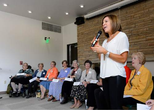 Trent Nelson  |  The Salt Lake Tribune
Jill VanderToolen speaks as part of a panel of female students who lived at the University of Utah's Sill Center going back to the 1950s, Tuesday September 29, 2015.