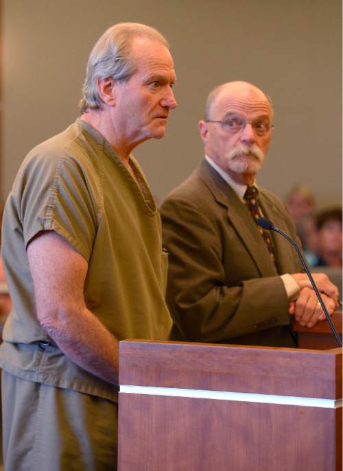 Leah Hogsten  |  The Salt Lake Tribune
 "I know and God knows I did not commit these crimes," said former Canyons School District bus driver John Carrell to Judge L. Doulas Hogan. Carrell, who was convicted by a jury in July of 19 counts of first-degree felony aggravated sexual abuse of a child for molesting two of his young passengers, was sentenced to 15 years to life by Judge L. Douglas Hogan in Third District Court, October 6, 2015 in West Jordan.