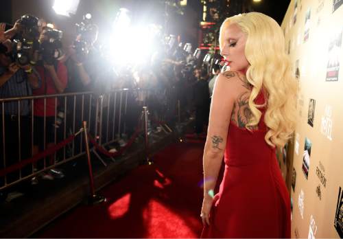 Lady Gaga arrives at the Los Angeles premiere screening of "American Horror Story: Hotel" at Regal Cinemas L.A. Live on Saturday, Oct. 3, 2015. (Photo by Chris Pizzello/Invision/AP)