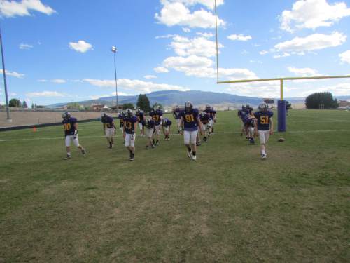 Tom Wharton  |  The Salt Lake Tribune 

Football practice at Wayne High.