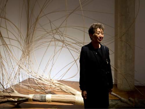 Lennie Mahler  |  The Salt Lake Tribune
National Endowment for the Arts Chairman Jane Chu tours an exhibit by artist Shawn Porter at the Utah Museum of Contemporary Art on Oct. 9, 2015.