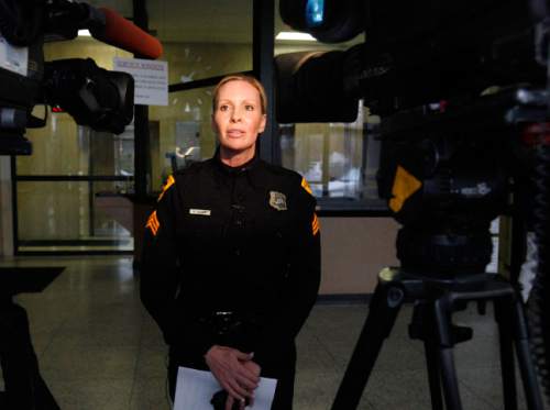Leah Hogsten  |  The Salt Lake Tribune

Salt Lake City Police spokeswoman Robin Heiden addresses the media at Salt Lake City Police headquarters on December 9, 2008.