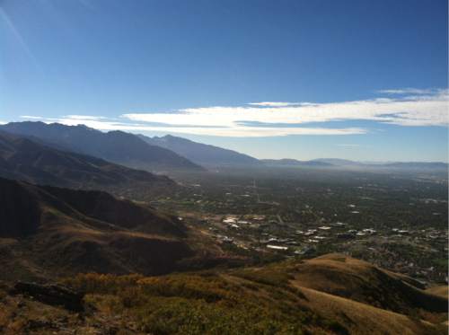 Nate Carlisle  |  The Salt Lake Tribune

The Salt Lake Valley and downtown Salt Lake City can be viewed from the top of Mount Van Cott, as seen on Oct. 12, 2015