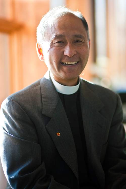 Chris Detrick  |  The Salt Lake Tribune 
The Rev. Scott Hayashi poses for a portrait at the  Episcopal Church Center of Utah Wednesday October 20, 2010. Hayashi will be consecrated bishop of Utah's Episcopal Diocese on Nov. 6.