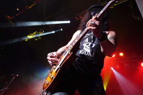 Lennie Mahler  |  The Salt Lake Tribune

Slash, former guitarist of Guns N' Roses, performs in a sold-out show with Myles Kennedy & The Conspirators at The Depot on Thursday, Oct. 15, 2015, in Salt Lake City.