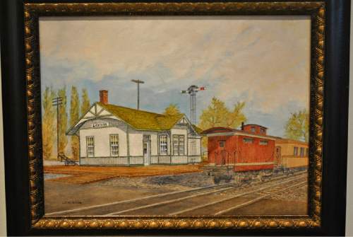 Rachel Piper  |  The Salt Lake Tribune

A painting in the Layton Heritage Museum shows the original orientation of the Layton Depot.