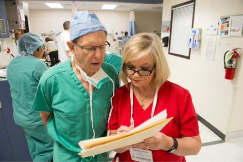 Rick Egan  |  The Salt Lake Tribune

Dr Alan Crandall Vice-Chair, Department of Ophthalmology/Visual Sciences at the Moran Eye Center, discusses a case with Karen Backman, at the Blue Mountain Hospital in Blanding, Friday, September 25, 2015.