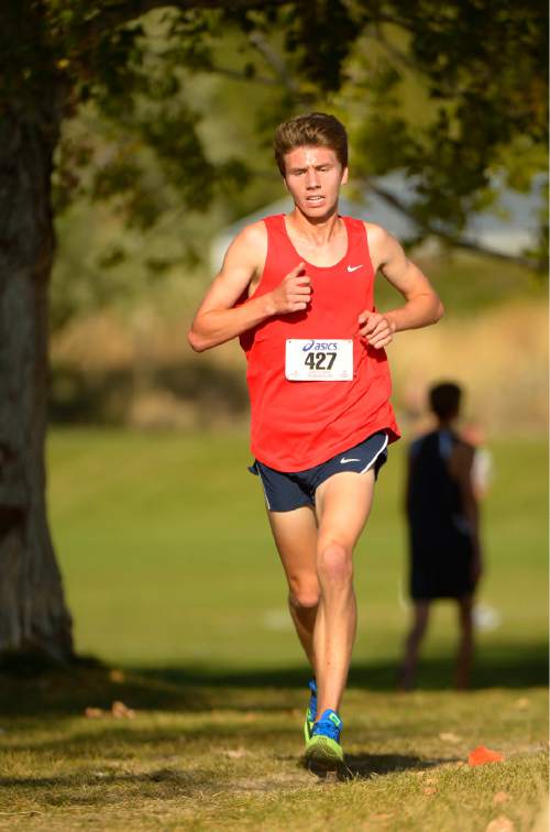 Leah Hogsten  |  The Salt Lake Tribune
East High School cross country star Garek Bielaczyc runs in Utah's Region Five cross country meet, Friday, October 19, 2015 at the Weber County Fairgrounds.