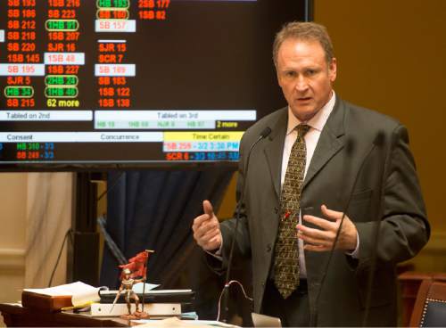 Rick Egan  | Tribune file photo

Sen. Mark Madsen, R-Saratoga Springs, talks about his bill, SB259, that would legalize medical marijuana in Utah Monday, March 2, 2015. Lawmakers will discuss a medical marijuana proposal again Wednesday, October 21, 2015.