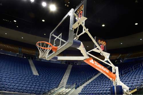 Scott Sommerdorf   |  The Salt Lake Tribune
The new lower bowl blue seats at the Marriott Center, Wednesday, October 14, 2015.