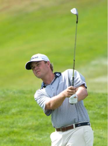 Rick Egan  |  The Salt Lake Tribune

Patton Kizzire hits a fairway shot, in the Web.com Utah Championship golf tournament at Thanksgiving Point Golf Club, in Lehi, Saturday, August 1, 2015.