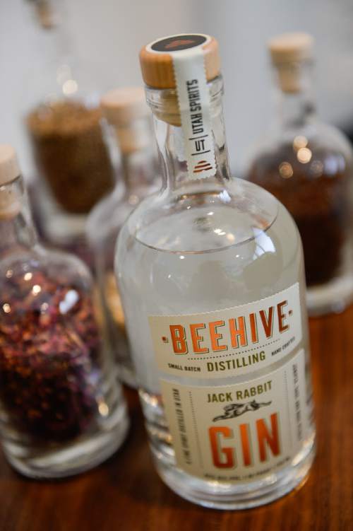 Francisco Kjolseth  |  The Salt Lake Tribune
Beehive Distilling, maker of Jack Rabbit gin, was granted an educational permits from the state. The permit allow customers who have taken an educational tour, a chance to sample the alcohol products made on site.