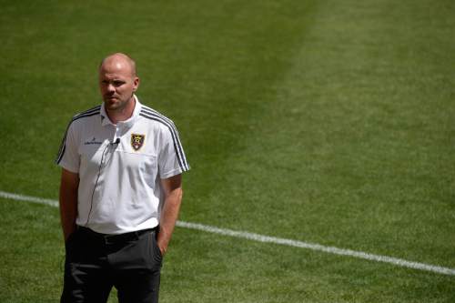 Francisco Kjolseth | The Salt Lake Tribune
RSL General Manager Craig Waibel speaks with the media regarding the announcement of player Juan Manuel Martinez, nicknamed 'El Burrito,' who was officially introduced as the newest player at RSL after a standout career at one of the best clubs in South America, Boca Juniors.
