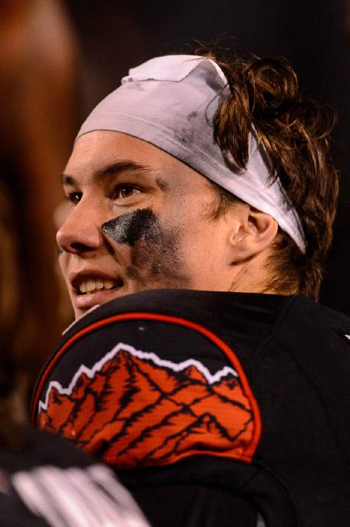 Trent Nelson  |  The Salt Lake Tribune
Utah Utes quarterback Travis Wilson (7) on the sideline as the University of Utah hosts Oregon State, NCAA football at Rice-Eccles Stadium in Salt Lake City, Saturday October 31, 2015.