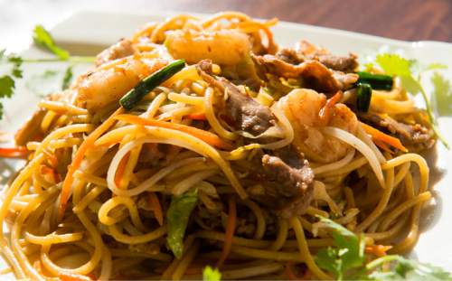 Rick Egan  |  The Salt Lake Tribune
Beef, shrimp and chicken combination stir-fried noodles, at Little Saigon, a new Vietnamese restaurant in Sugar House.