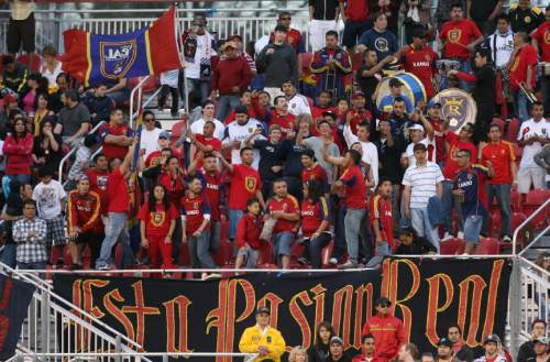 Steve Griffin/The Salt Lake Tribune


RSL fans cheer on their team during the RSL versus Montreal soccer game at Rio Tinto Stadium in Sandy Wednesday April 4, 2012.