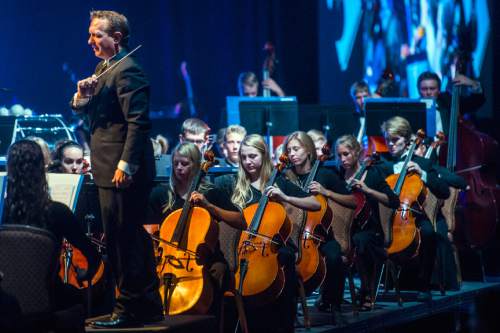 Chris Detrick  |  The Salt Lake Tribune
The American Heritage Lyceum Philharmonic performs during the World Congress of Families at The Grand America Hotel Friday October 30, 2015.