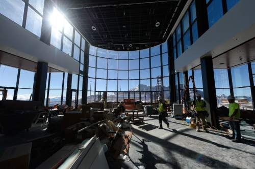 Francisco Kjolseth | The Salt Lake Tribune
Snowbird nears completion of The Summit, a 23,000 square foot facility with an upscale cafeteria-style restaurant that is part of their mountain improvement projects. The year-round service will greet Aerial Tram riders at the top of 11,000 ft Hidden Peak with 360-degree views.