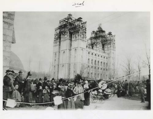 Tribune file photo

People gather on Temple Square in this undated photo from the late 1800s.