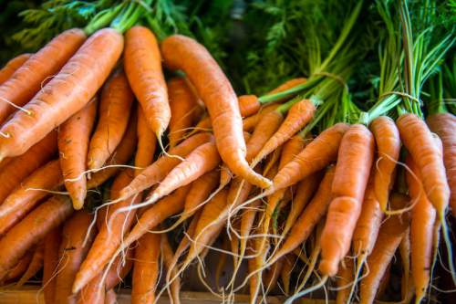 Chris Detrick  |  The Salt Lake Tribune
Carrots for sale at the Winter Market at the Rio Grande Depot Saturday November 7, 2015.  The Winter Market runs from 10 a.m. to 2 p.m. every other Saturday through April.