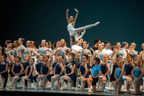 Chris Detrick  |  The Salt Lake Tribune
Students in the Ballet West Academy perform during a dress rehearsal of "Iconic Classics," at the Capitol Theatre Thursday November 5, 2015.  Iconic Classics, Ballet West's Season Opener, will feature some of the most important ballets from quintessential choreographers of the 20th Century. A dazzling triple bill, Iconic Classics takes the stage November 6 – 14 for just seven performances at the Janet Quinney Lawson Capitol Theatre.