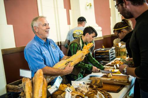 Chris Detrick  |  The Salt Lake Tribune
Dave Oblock, of Crumb Brothers Bakery, sells bread at the Winter Market at the Rio Grande Depot in Salt Lake City on Saturday, Nov. 7, 2015.  The Winter Market runs from 10 a.m. to 2 p.m. every other Saturday through April.