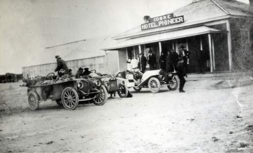 Tribune file photo

People stop in Cobre, Nevada, on a cross country road trip in 1908.