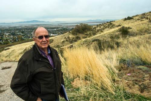 Chris Detrick  |  The Salt Lake Tribune
Resident Earl Thomas poses for a portrait on Twin Hollow Mountain Wednesday October 28, 2015.  A pair of Utah developers are seeking a public land swap in the Bountiful foothills that they say will accommodate public access and conservation in two key spots. 
Some nearby residents, however, fear the plan would invite high-density residential growth in the wrong place.