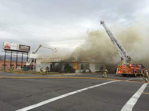 Courtesy  |  Salt Lake City Fire Department

Salt Lake City firefighters were battling a blaze near 1500 S. Main Street on Wednesday afternoon.