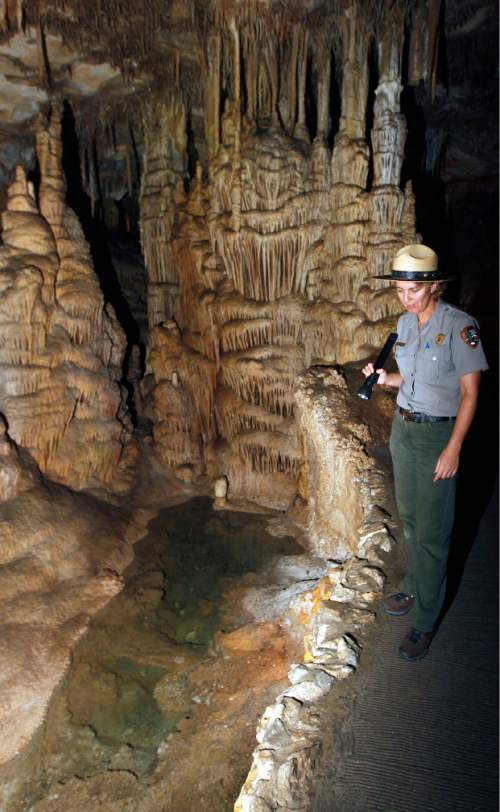 Al Hartmann  |  The Salt Lake Tribune

Gretchen Baker, ecologist for Great Basin National Park just over the Utah border in easter Nevada monitors the effects of the drought.  The Lehman Caves in the park are dryer.