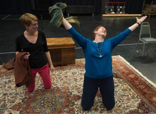 Steve Griffin  |  The Salt Lake Tribune

Abigail Levis, as the child, left, and stage director Tara Faircloth, during rehearsal for "The Child and the Enchantments," a Utah Opera/Utah Symphony joint venture, at the Utah Opera building in Salt Lake City, Tuesday, November 3, 2015.