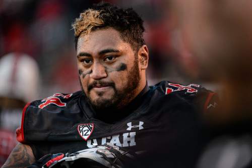 Trent Nelson  |  The Salt Lake Tribune
Utah Utes offensive lineman Isaac Asiata (54) on the sideline as time runs out and the University of Utah loses to UCLA, NCAA football at Rice-Eccles Stadium in Salt Lake City, Saturday November 21, 2015.