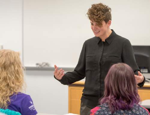 Rick Egan  |  The Salt Lake Tribune

Stephanie McClure teaches a workshop on healthy relationships, sponsored by Weber State University, Davis Student Services at the WSU Davis Building in Layton, Thursday, November 12, 2015.