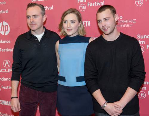 Rick Egan  |  The Salt Lake Tribune

Director, John Crowley, and actors Saoirse Ronan, and Emory Cohen, for the premiere of the film "Brooklyn," at the 2015 Sundance Film Festival in Park City, Monday, Jan. 26.