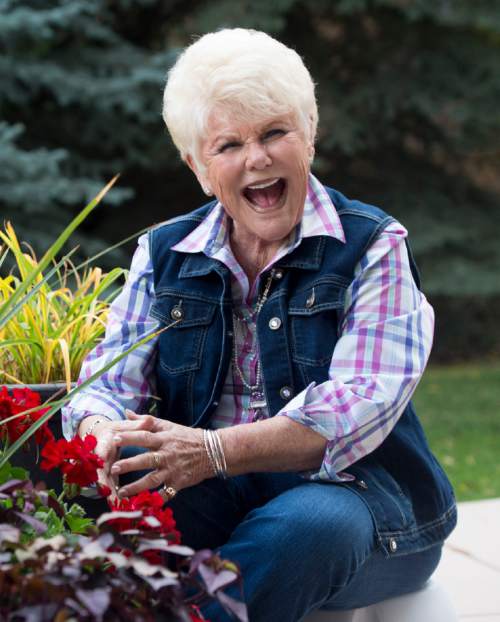 Rick Egan  |  The Salt Lake Tribune

Edna Anderson-Taylor, loves working in her garden.  Taylor, known by many as "Miss Julie" from her 17 years as host of the "Romper Room" children's television show, Tuesday, November 3, 2015.