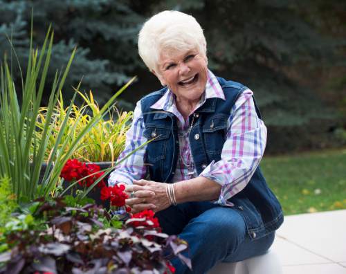 Rick Egan  |  The Salt Lake Tribune

Edna Anderson-Taylor, loves working in her garden.  Taylor, known by many as "Miss Julie" from her 17 years as host of the "Romper Room" children's television show, Tuesday, November 3, 2015.