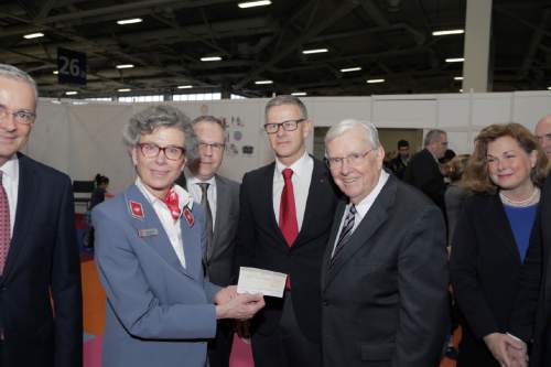 Courtesy  |  LDS Newsroom

The Church of Jesus Christ of Latter-day Saints donated funds to Malteser Germany, a Catholic Church order that runs several refugee shelters, including one that Elder Ballard and other Church leaders visited in Berlin, Germany, Monday, November 16, 2015.