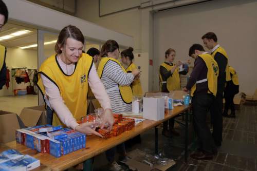 Courtesy  |  LDS Newsroom

Hygiene kits for refugees are assembled by Mormon volunteers at the shelter in Berlin, Germany, Monday, November 16, 2015.