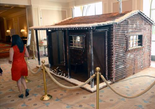 Al Hartmann  |  The Salt Lake Tribune
An almost life-size ginger bread house at the Grand America in Salt Lake City.