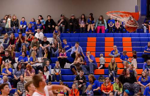 Trent Nelson  |  The Salt Lake Tribune
Water Canyon School fans watch their team during the first high school basketball game in the school's gym, which used to be the FLDS bishop's storehouse, in Hildale, Wednesday December 2, 2015.