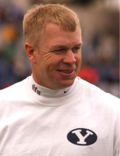 Rick Egan  |  Tribune File Photo

BYU head coach Bronco Mendenhall at the 34th annual Blue and White game at Lavell Edwards Stadium in Provo.