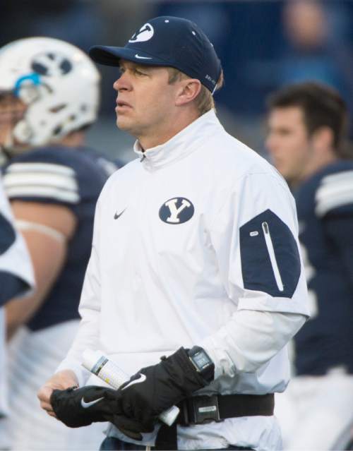 Rick Egan  |  The Salt Lake Tribune

Brigham Young Cougars head coach Bronco Mendenhall, after  BYU defeated the Fresno Bulldogs 52 -10, at Lavell Edwards stadium, Tuesday, November 21, 2015.
