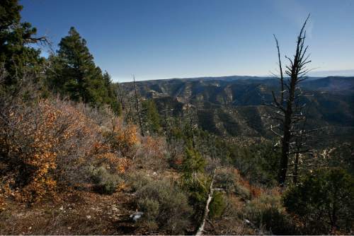 Rick Egan   |  The Salt Lake Tribune

 An overlook  in the Book Cliffs area in Uintah and Grand County, Thursday, October 28, 2010.  The Book Cliffs are a relatively remote part of Utah that face increasing encroachments from oil, gas and tar sands developments.