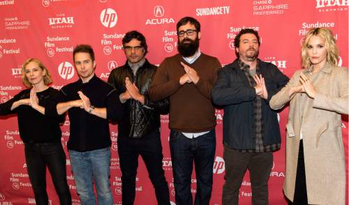 Rick Egan  |  The Salt Lake Tribune

Amy Ryan, Sam Rockwell, Jemaine Clement, Jared Hess, Danny McBride and Leslie Bibb, pose for photos at the premiere of "Don Verdean" at Eccles Theater, at the 2015 Sundance Film Festival in Park City, Wednesday, Jan. 28, 2015.