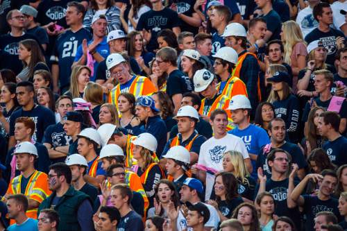 Chris Detrick  |  The Salt Lake Tribune
BYU fans watch during the game at LaVell Edwards Stadium Friday October 16, 2015.